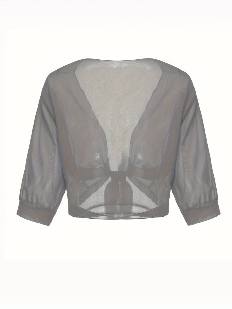 Pearl | Women's Sheer Tie Front Cardigan Open Front Cover Up