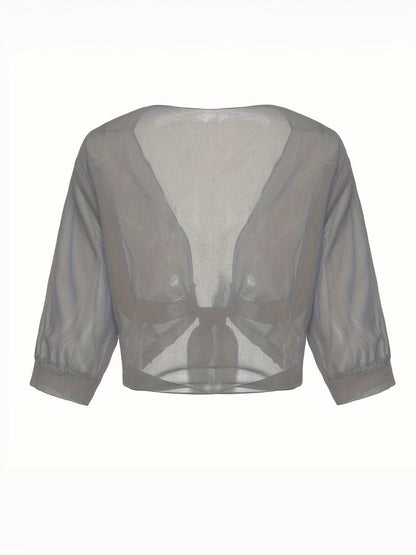 Pearl | Women's Sheer Tie Front Cardigan Open Front Cover Up