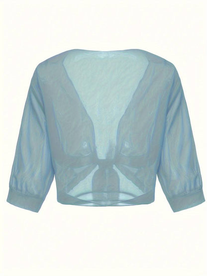 Pearl | Women's Sheer Tie Front Cardigan Open Front Cover Up