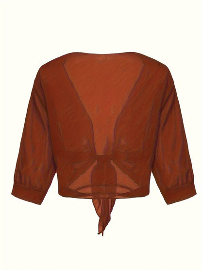 Pearl | Women's Sheer Tie Front Cardigan Open Front Cover Up