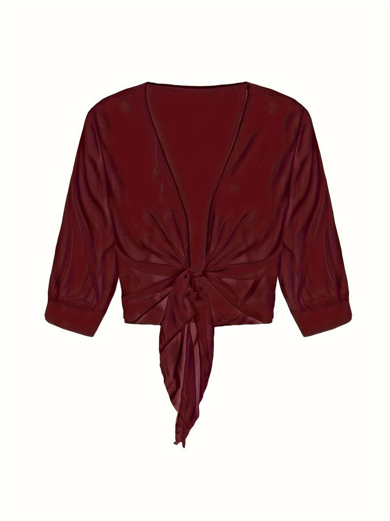 Pearl | Women's Sheer Tie Front Cardigan Open Front Cover Up