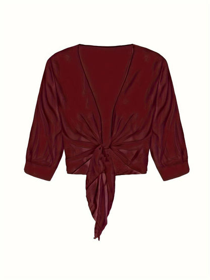 Pearl | Women's Sheer Tie Front Cardigan Open Front Cover Up