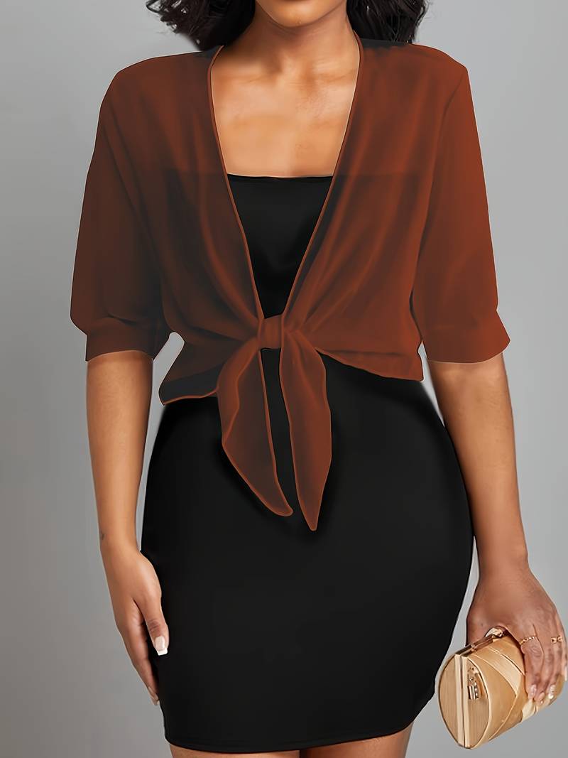 Pearl | Women's Sheer Tie Front Cardigan Open Front Cover Up