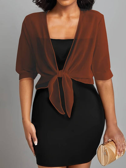Pearl | Women's Sheer Tie Front Cardigan Open Front Cover Up