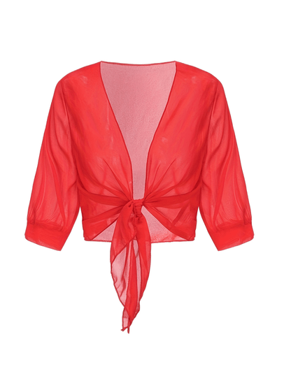 Pearl | Women's Sheer Tie Front Cardigan Open Front Cover Up