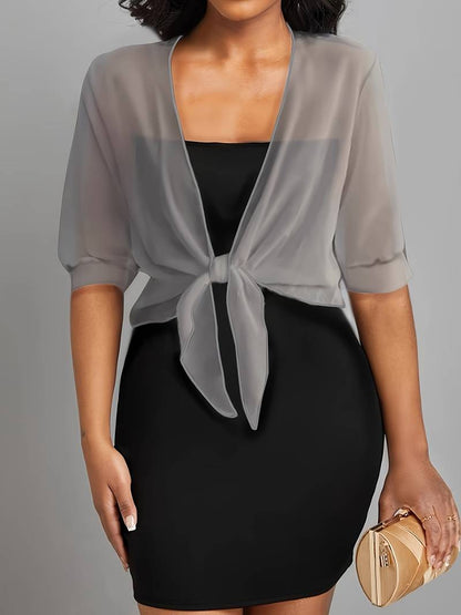 Pearl | Women's Sheer Tie Front Cardigan Open Front Cover Up